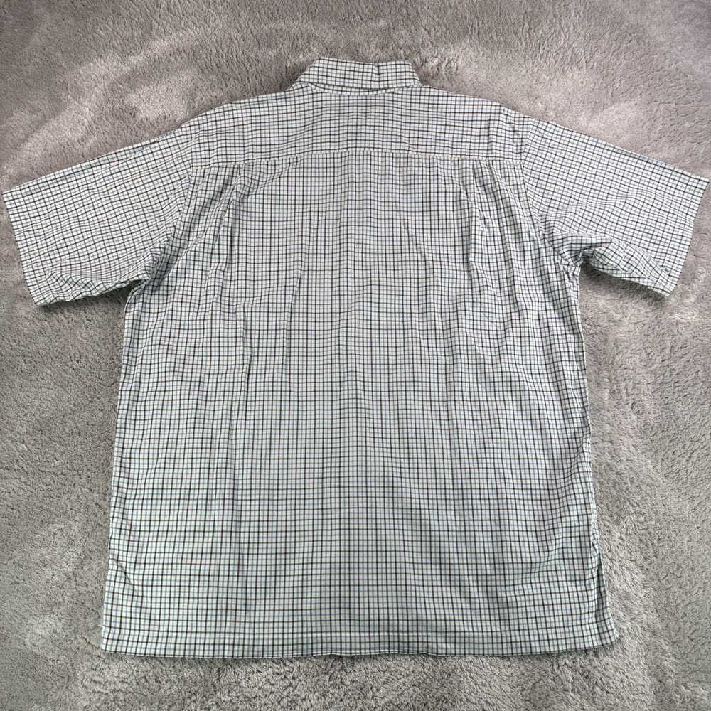 Robert Graham Shirt Mens L Blue Check Floral Embroidered Short Sleeve Cotton - Picture 3 of 7
